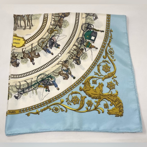 Hermes Vinatge Scarf La Promenade De Longcgamps Carre 90 Ledoux - Picture 4 of 16